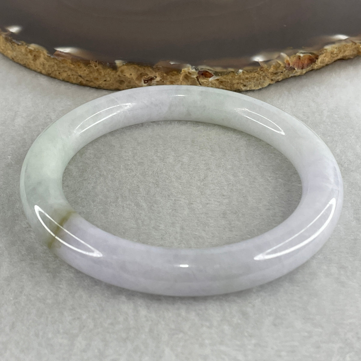 Certified Natural Type A Light Green & Lavender Jadeite Full Round Bangle | 60.4mm Yuan Tiao (60.38g 10.2x10.0mm | Internal Line | Imperial Wholeness, Royal Fortune & Heart Vitality) - Huangs Jadeite and Jewelry Pte Ltd