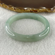 Natural Type A Jelly Full Light Green Jadeite Oval Bangle 34.07g Inner Diameter 53.8mm 10.2 by 7.4mm (Very Slight Internal Lines) - Huangs Jadeite and Jewelry Pte Ltd
