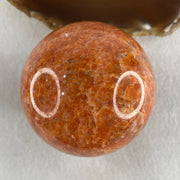 Natural Orange Calcite Ball with Clear Acrylic Display 545.43g 72.0 by 91.0mm - Huangs Jadeite and Jewelry Pte Ltd