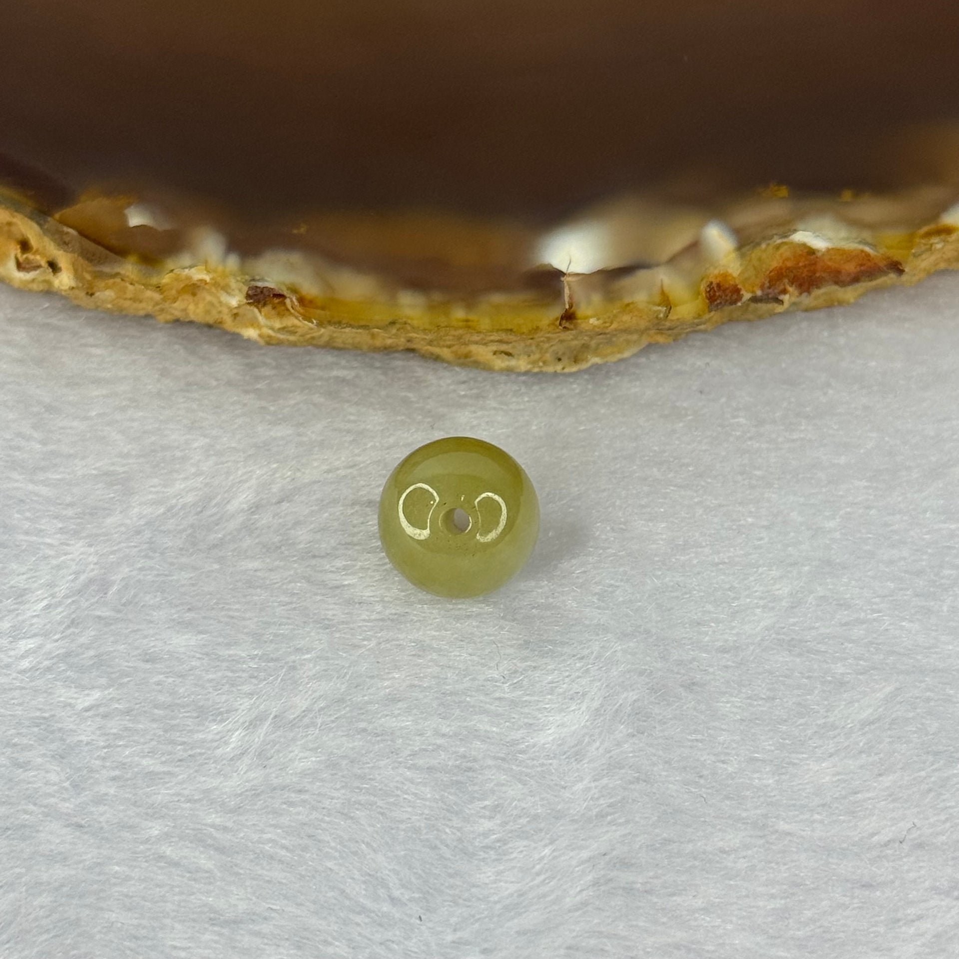 Type A Yellow with Sky Blue Jadeite Bead for Bracelet/Necklace/Earrings/Rings 1.53g 9.7mm - Huangs Jadeite and Jewelry Pte Ltd