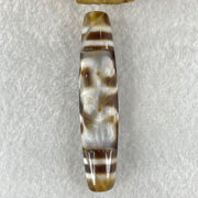 Natural Powerful Tibetan Old Oily Agate 6 Eyes with Zha Ji La Mu Female Cai Shen Carvings Dzi Bead Heavenly Master (Tian Zhu) 三眼扎基拉姆女财神天珠 12.80g 57.8 by 12.6mm - Huangs Jadeite and Jewelry Pte Ltd