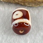 Natural Powerful Tibetan Old Oily Agate 2 Eyes Dzi Bead Heavenly Master (Tian Zhu) 二眼天诛 2.43g 13.6 by 10.1mm - Huangs Jadeite and Jewelry Pte Ltd