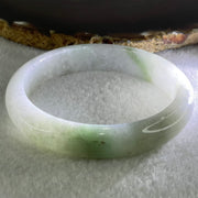 Type A Light Lavender Green Jadeite Bangle 53.33g Internal Diameter 59.3mm 12.3 by 7.6mm (Slight External Line - Huangs Jadeite and Jewelry Pte Ltd