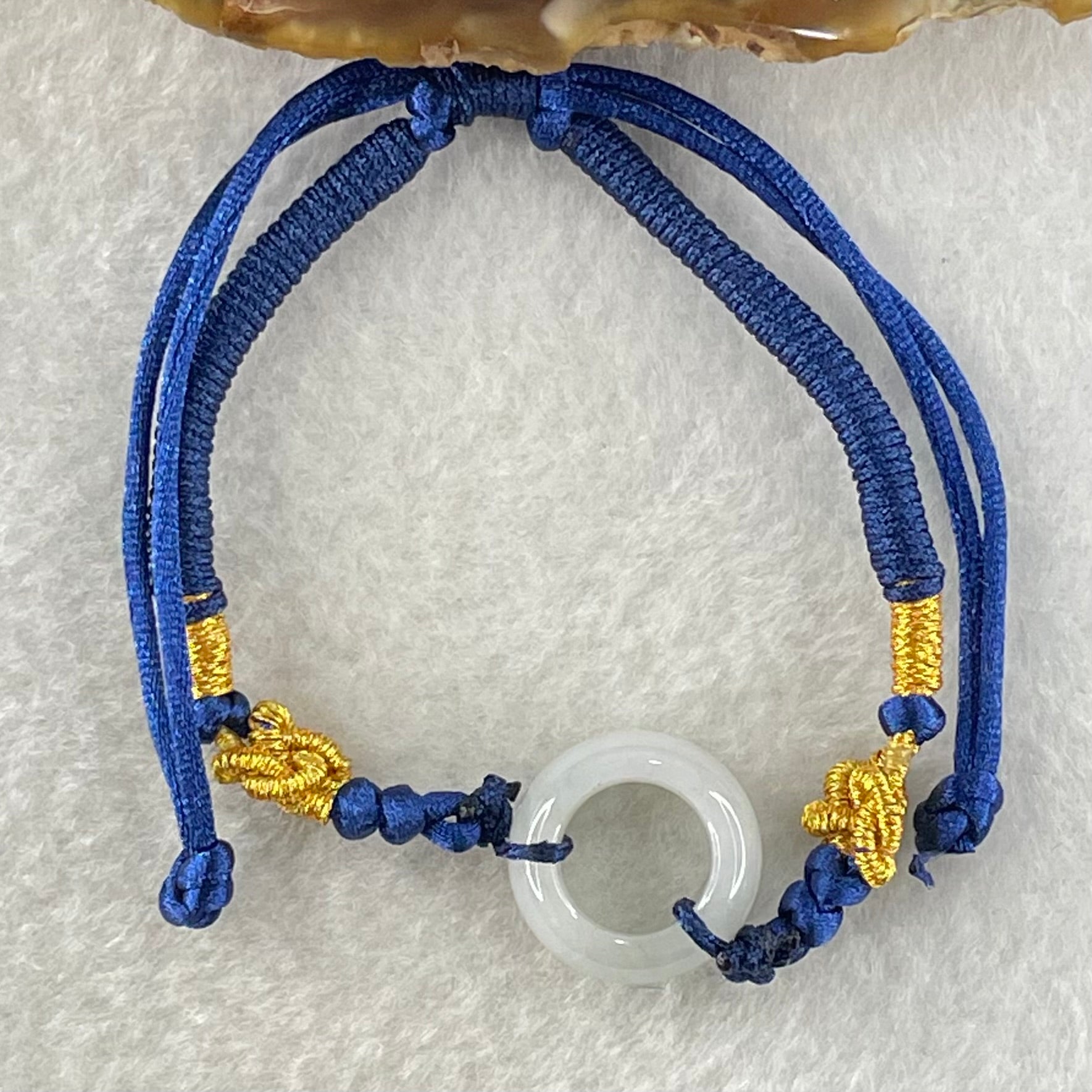 Type A Faint Lavender Jadeite Ping An Kou String Bracelet 3.21g 1.51 by 6.7mm - Huangs Jadeite and Jewelry Pte Ltd