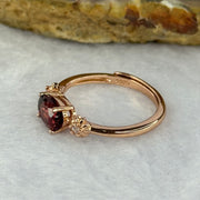 Cubic Zirconia in 925 Sliver Rose Gold Colour Ring (Adjustable Size) 1.81g 6.5 by 4.7 by 3.6mm - Huangs Jadeite and Jewelry Pte Ltd