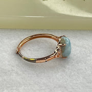 Natural Larimar in S925 Silver Rose Gold Color Ring (Adjustable Size) 1.82g 9.9 by 8.0 by 4.0mm - Huangs Jadeite and Jewelry Pte Ltd