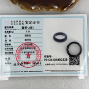 Type A Icy Wuji Black Grey Jadeite Ring 2.22g 4.7 by 3.1mm US6.7 HK14.5 (Very Slight Internal Lines) - Huangs Jadeite and Jewelry Pte Ltd