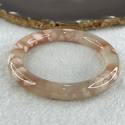 Natural Pinkish Flower Agate Bangle 45.47g Internal Diameter 59.5mm 10.0 by 10.7mm (Perfect) - Huangs Jadeite and Jewelry Pte Ltd