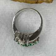 Natural Emeralds Total 0.48ct each approx 2.0 by 2.0 by 2.0mm and Natural Diamonds Total 0.11ct each about 1.5mm in Platinum PT900 Ring 4.87g US4 HK8.5 - Huangs Jadeite and Jewelry Pte Ltd