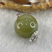 Type A Brown Jadeite Bead in S925 Silver Pendant for Bracelet/Necklace 5.20g 13.9mm - Huangs Jadeite and Jewelry Pte Ltd