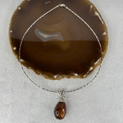 Natural Amber Pendent In S925 Sliver Necklace 15.89g 32.2 by 18.9mm - Huangs Jadeite and Jewelry Pte Ltd