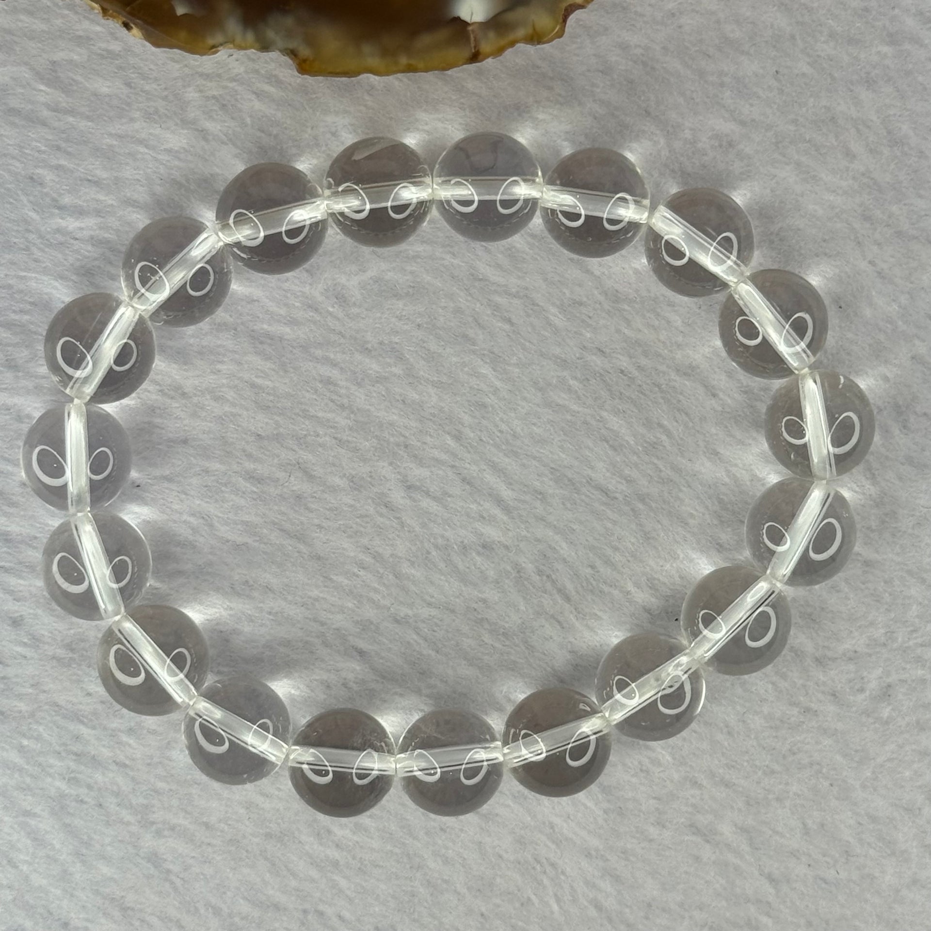 Natural Clear Quartz Bracelet 天然白水晶手链 30.43g 17cm 10.6mm 19 Beads - Huangs Jadeite and Jewelry Pte Ltd
