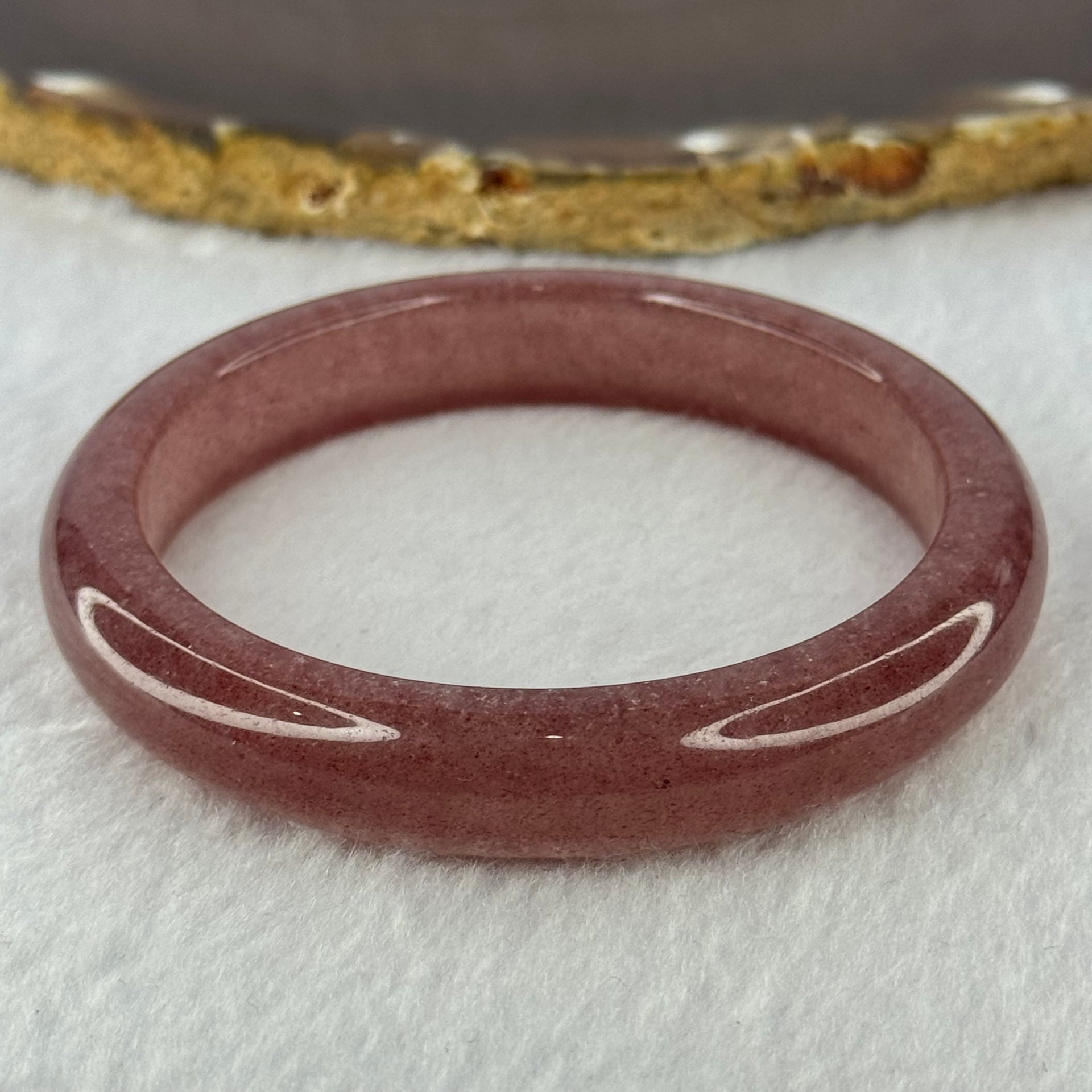 Strawberry Quartz Bangle 草莓水晶手链 41.04g Internal Diameter 58.7mm 12.0 by 8.2mm - Huangs Jadeite and Jewelry Pte Ltd