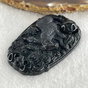 Type A Opaque to Partial Translucent Black Omphacite Jadeite Rabbit Pendant 25.89g 60.2 by 39.8 by 8.9mm - Huangs Jadeite and Jewelry Pte Ltd
