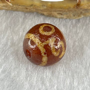 Natural Powerful Tibetan Old Oily Agate 3 Eyed Dharma Vajra Dzi Bead Heavenly Master (Tian Zhu) 三眼金刚杵天珠 1.33g 9.7 by 10.0mm - Huangs Jadeite and Jewelry Pte Ltd