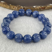 Natural Blue Kyanite Beads Bracelet 55.73g 17cm 12.4mm 17 Beads - Huangs Jadeite and Jewelry Pte Ltd