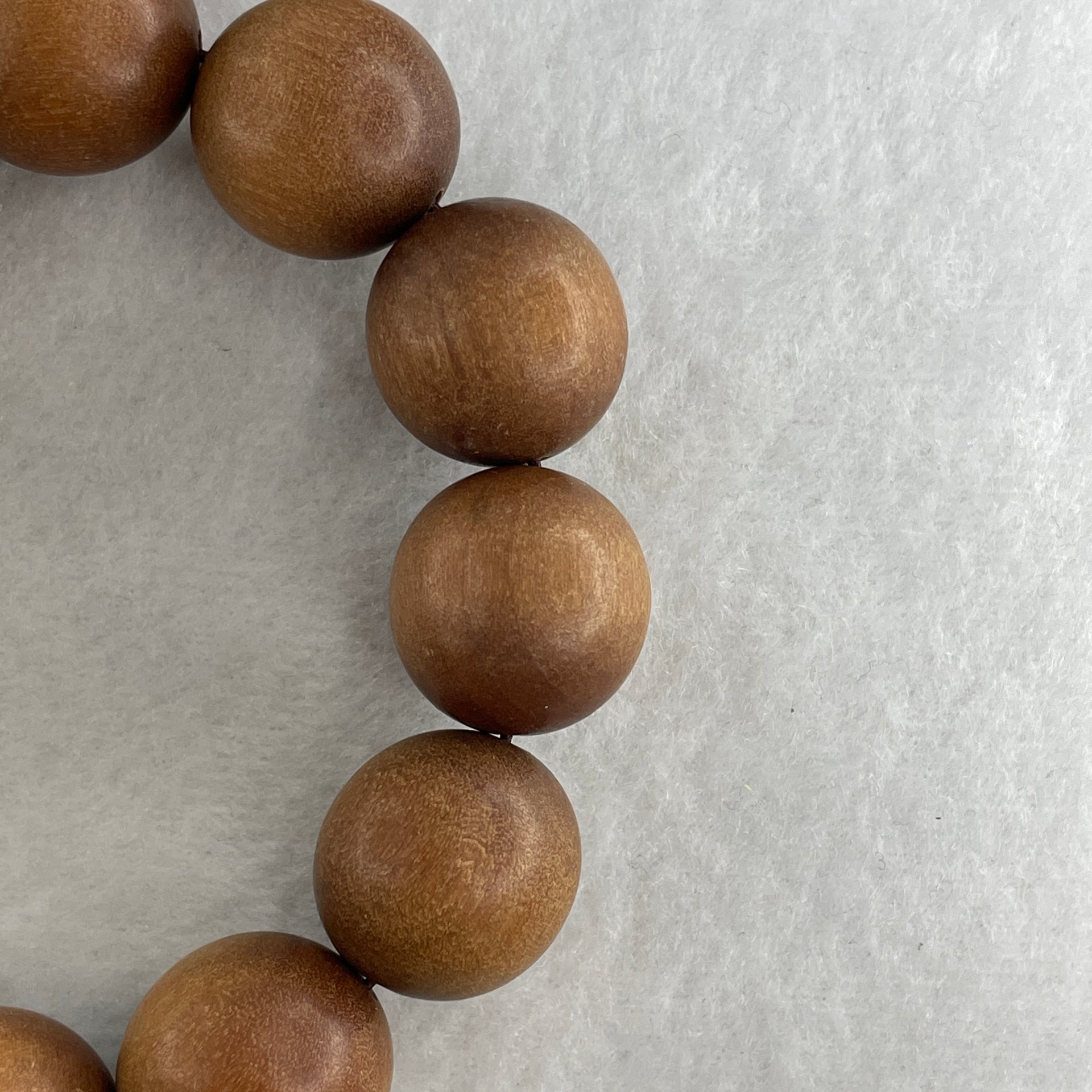 Certified Natural Sandalwood Beads Bracelet 52.14g 18cm 19.8mm 12Beads - Huangs Jadeite and Jewelry Pte Ltd