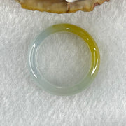 Type A Semi Icy Light Blueish Green with Yellow Patch Jadeite Ring 3.75g 6.1 by 3.5mm US9.1 HK20.2 - Huangs Jadeite and Jewelry Pte Ltd