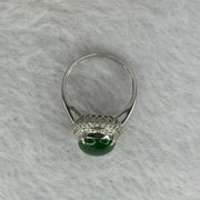 Type A Green Jadeite with Diamonds in 18K White Gold 3.60g 11.5 by 9.3 by 4.2mm - Huangs Jadeite and Jewelry Pte Ltd