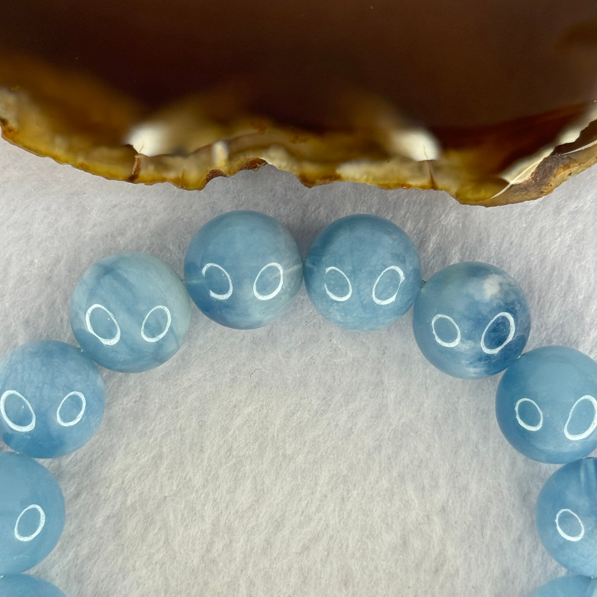 Natural Aquamarine Beads Bracelet 65.17g 19cm 14.8mm  15 Beads - Huangs Jadeite and Jewelry Pte Ltd