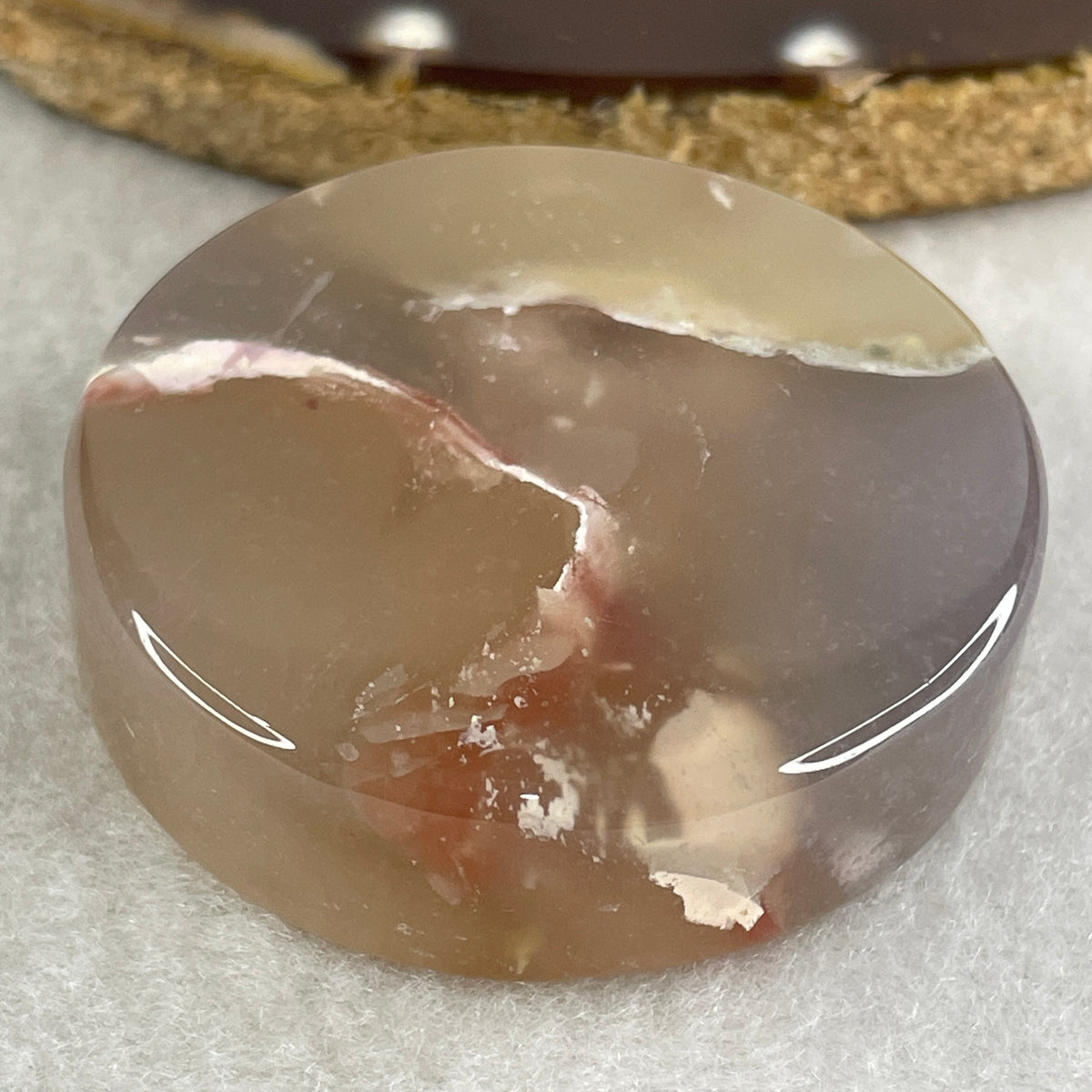 Natural Pink Flower Agate Set Oval Bangle 77.72g Inner Diameter 56.4mm 10.2 by 6.8mm (Perfect) - Huangs Jadeite and Jewelry Pte Ltd