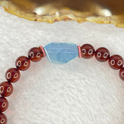 Natural Dark Red Blood Amber Beads Bracelet 天然血珀手链 8.45g 17cm 7.6mm 24 Beads - Huangs Jadeite and Jewelry Pte Ltd