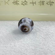 Natural Powerful Tibetan Old Oily Agate 3 Hotu Swastika Dzi Bead 3.83g 14.2 by 13.9mm - Huangs Jadeite and Jewelry Pte Ltd