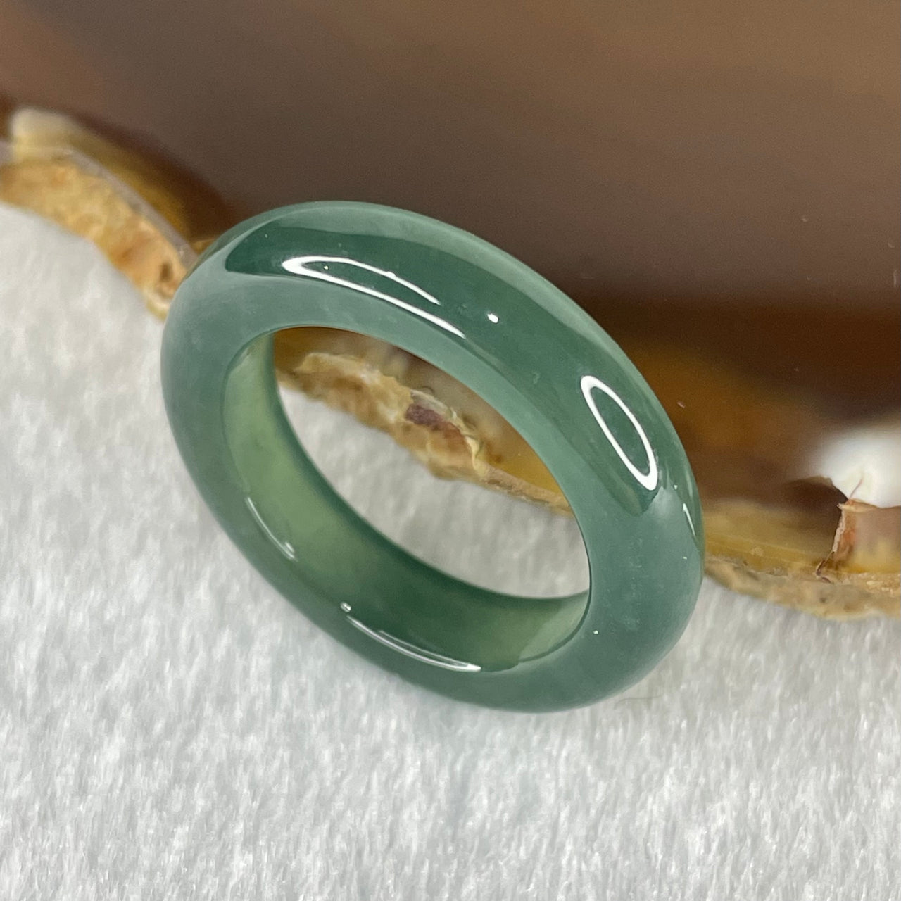 Type A Icy Blueish Green Jadeite Ring 3.86g 5.1 by 4.4mm US7.4 HK16.2 - Huangs Jadeite and Jewelry Pte Ltd