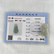 Type A Greyish Lavender and Yellowish Green Jadeite Fu Dog Seal Display 18.16g 37.1 by 16.7 by 14.5mm - Huangs Jadeite and Jewelry Pte Ltd
