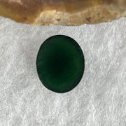 Type A Translucent Black Omphacite Jadeite Oval Cabouchon Stone For Setting 0.34g 8.2 by 6.9 by 3.0mm - Huangs Jadeite and Jewelry Pte Ltd