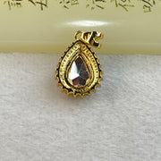 Purple Green and Colourless Crystals in Gold Colour Pendent 2.90g 13.9 by 9.3 by 4.4mm - Huangs Jadeite and Jewelry Pte Ltd