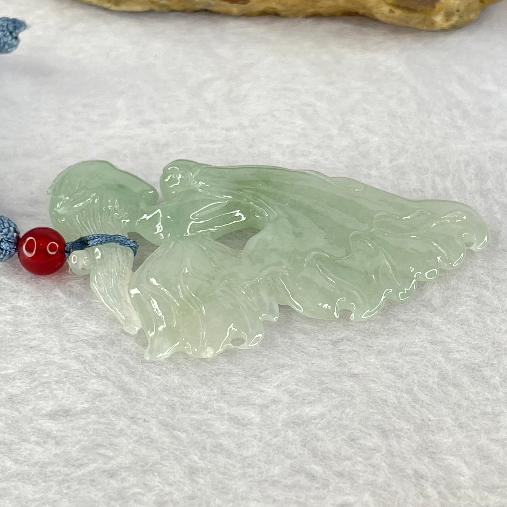 Type A Semi Icy Light Green Jadeite Fairy Pendent 14.65g 57.6 by 33.2 by 7.7mm - Huangs Jadeite and Jewelry Pte Ltd