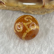 Natural Powerful Tibetan Old Oily Agate 3 Eyed Dharma Vajra Dzi Bead Heavenly Master (Tian Zhu) 三眼金刚杵天珠 1.46g 10.1 by 10.4mm - Huangs Jadeite and Jewelry Pte Ltd