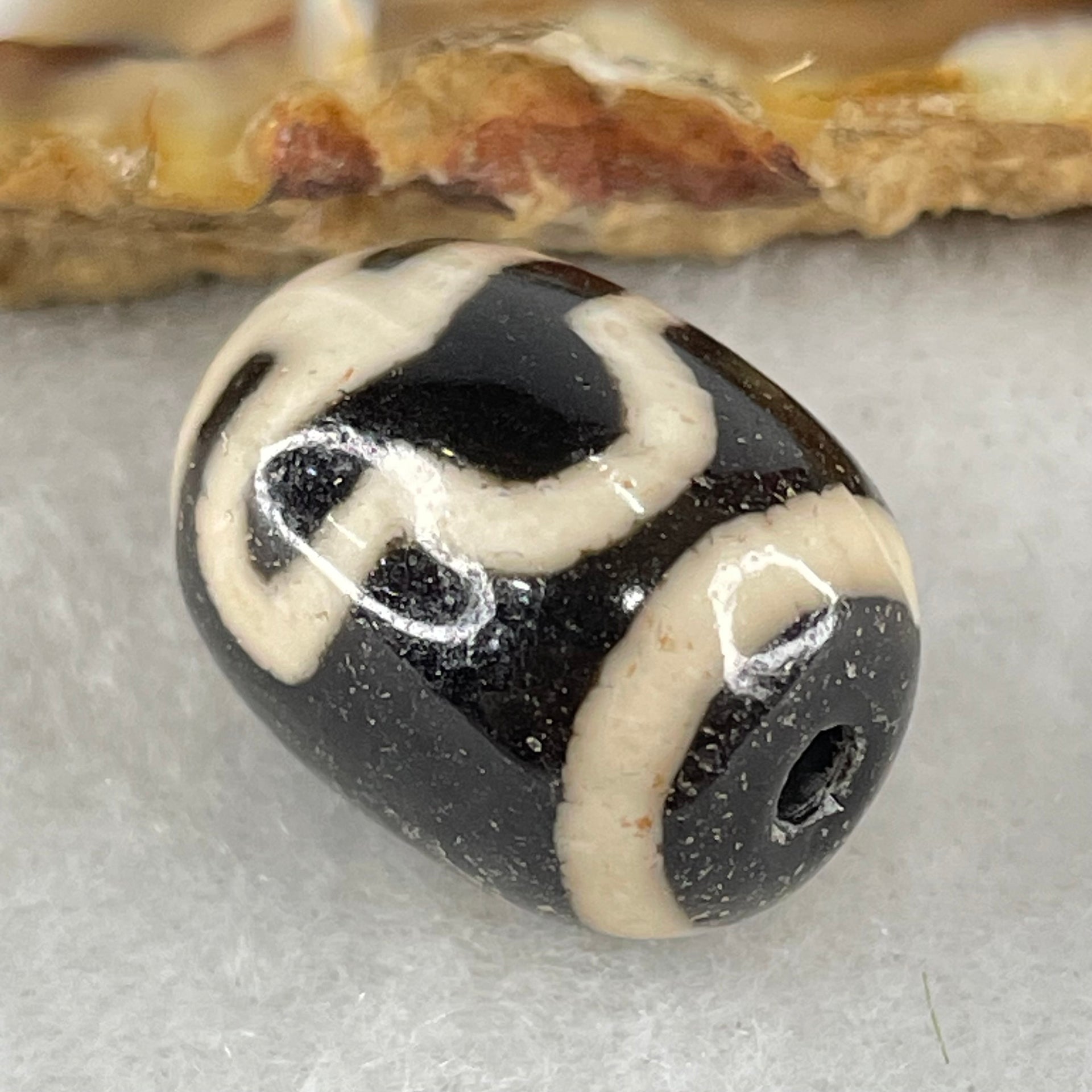 Natural Powerful Tibetan Old Oily Agate Double Bodhi Tree Dzi Bead Heavenly Master (Tian Zhu) 菩提树天珠 4.64g 17.5 by 13.2mm - Huangs Jadeite and Jewelry Pte Ltd