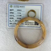 Peach Yellow Purple Quartzite Jade Bangle 天山玉手镯 63.0mm 75.54g 18.4 by 9.9mm - Huangs Jadeite and Jewelry Pte Ltd