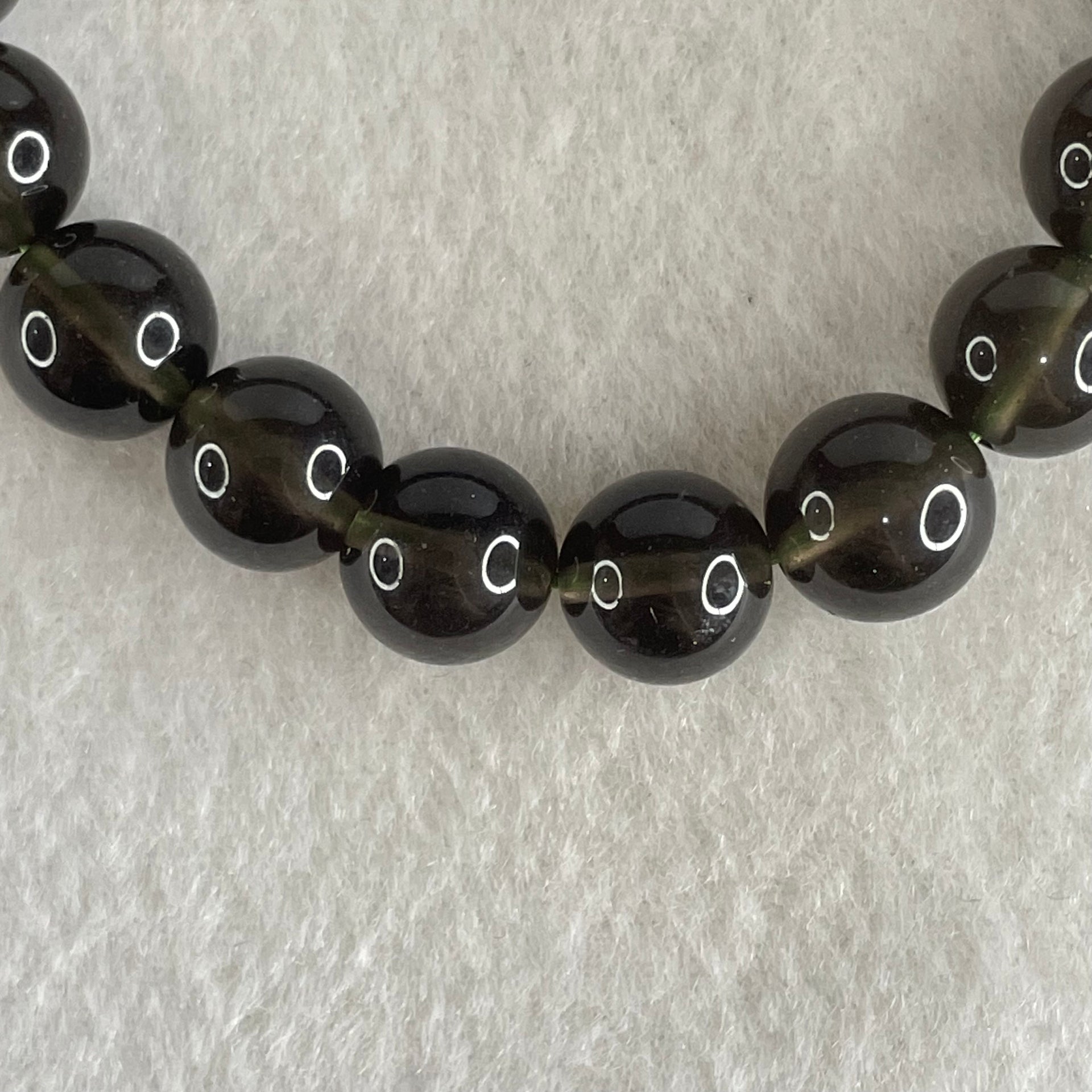 Natural Smoky Quartz Beads Bracelet 24.38g 15.5cm 10.2mm 19 Beads - Huangs Jadeite and Jewelry Pte Ltd
