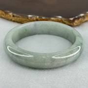 Type A Light Blueish Green Jadeite Bangle Internal Diameter 58.2mm 66.76g 14.3 by 8.9mm (Slight Internal Lines) - Huangs Jadeite and Jewelry Pte Ltd
