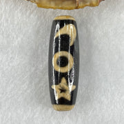 Natural Powerful Tibetan Old Oily Agate Guan Yin with Moon Sun Star Dzi Bead Heavenly Master (Tian Zhu) 观音天珠 9.43g 37.9 by 12.6mm - Huangs Jadeite and Jewelry Pte Ltd