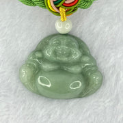 Type A Green Jadeite Milo Buddha Pendant and Beads Necklace 43.19g 31.3 by 40.8 by 12.1mm - Huangs Jadeite and Jewelry Pte Ltd