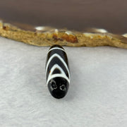 Natural Powerful Tibetan Old Oily Agate 1 Eye With Mountain Support Dzi Bead Heavenly Master (Tian Zhu) 一眼靠天珠 7.45g 38.0 by 11.8mm - Huangs Jadeite and Jewelry Pte Ltd