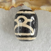 Natural Powerful Tibetan Old Oily Double Agate Cai Shen Dzi Bead Heavenly Master (Tian Zhu) 财神长天珠 4.86g 17.7 by 13.4mm - Huangs Jadeite and Jewelry Pte Ltd