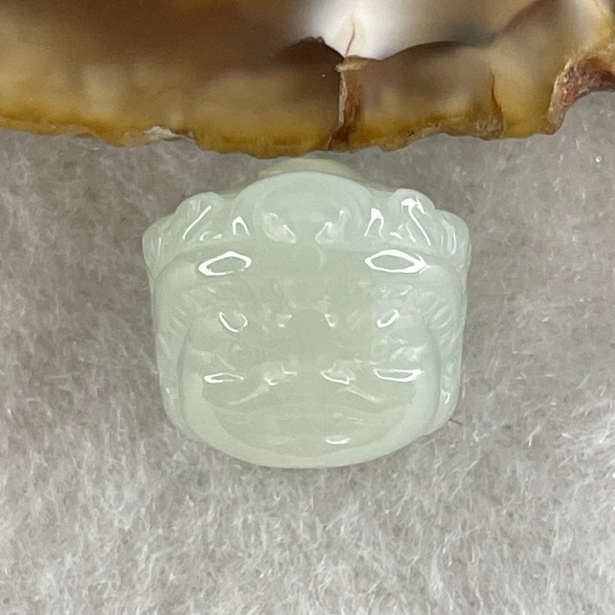 Natural Type A Green Jadeite Daikokuten Mahakala Pendant | God of Wealth & Sacred Protection Talisman (3.77g | 13.0 x 13.1 x 11.4mm) - Huangs Jadeite and Jewelry Pte Ltd