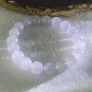 Type A Semi Icy Light Lavender Jadeite Bead Bracelet 32.70g 16cm 10.0mm 19 Beads - Huangs Jadeite and Jewelry Pte Ltd