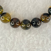 Natural Brownish Yellow Flower Medicine Amber Beads Bracelet 9.45g 16.5cm 9.4mm 21 Beads - Huangs Jadeite and Jewelry Pte Ltd