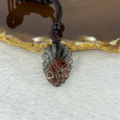 Natural Auralite 23 Nine Tail Fox Pendent 天然极光23九尾狐牌 5.74g 25.5 by 17.7 by 7.1mm - Huangs Jadeite and Jewelry Pte Ltd