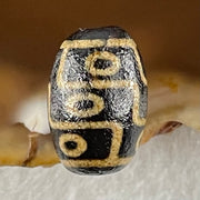 Natural Powerful Tibetan Old Oily Agate 9 Eyes Dzi Bead Heavenly Master (Tian Zhu) 九眼天诛 2.01g 14.2 by 9.9mm - Huangs Jadeite and Jewelry Pte Ltd