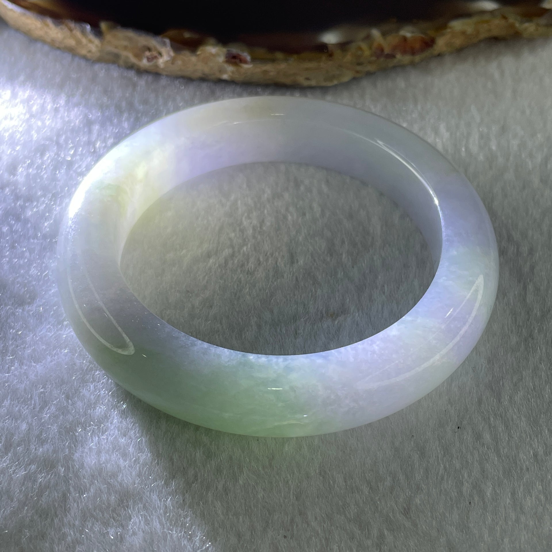Natural Type A Jelly Lavender with Green Jadeite Bangle 57.88g Inner Diameter 51.3mm 11.4 by 10.5mm (Close to Perfect) - Huangs Jadeite and Jewelry Pte Ltd