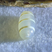 Natural Powerful Tibetan Old Oily Agate 3-Lines Dzi Bead Heavenly Master (Tian Zhu) 三行天诛 3.31g 20.2 by 10.7mm - Huangs Jadeite and Jewelry Pte Ltd