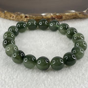 Good Grade Natural Cats Eye Green Rutilated Quartz Beads Bracelet 39.67g 18cm 11.7mm 18 Beads - Huangs Jadeite and Jewelry Pte Ltd