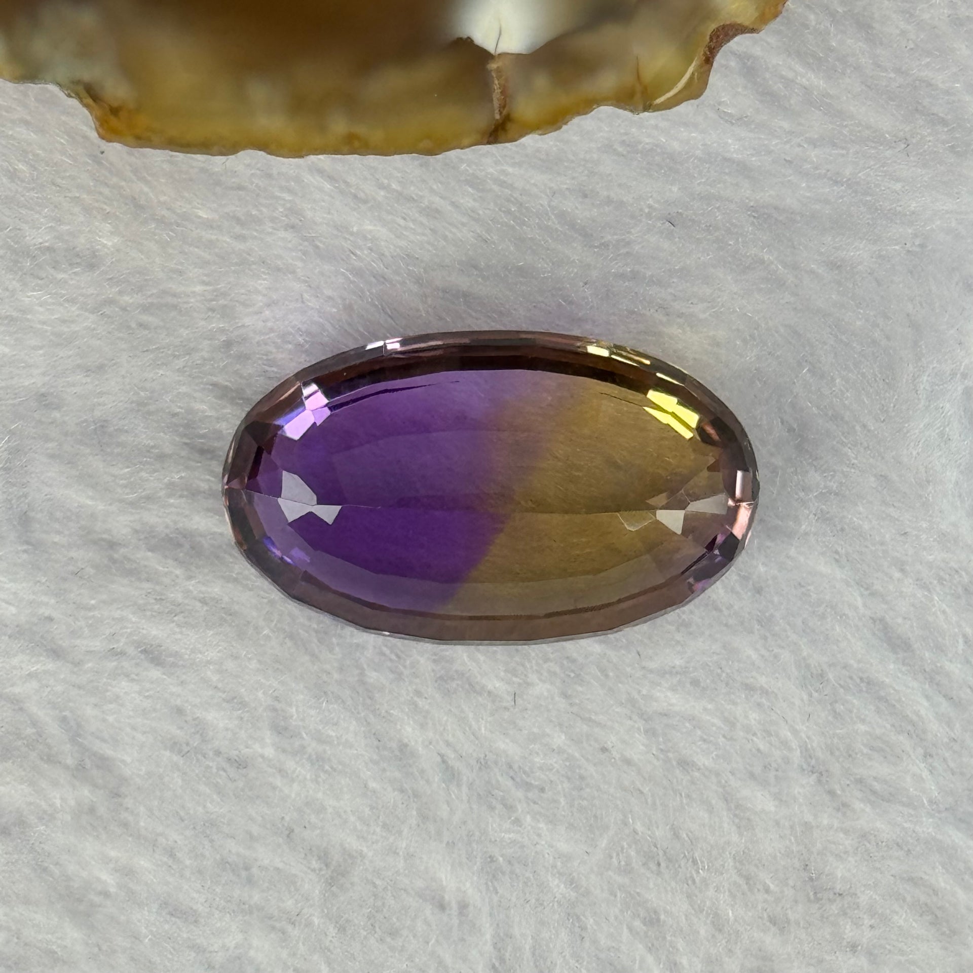 Natural Faceted Ametrine Egg Shape 18.96ct 22.8 by 13.6 by 9.3mm - Huangs Jadeite and Jewelry Pte Ltd